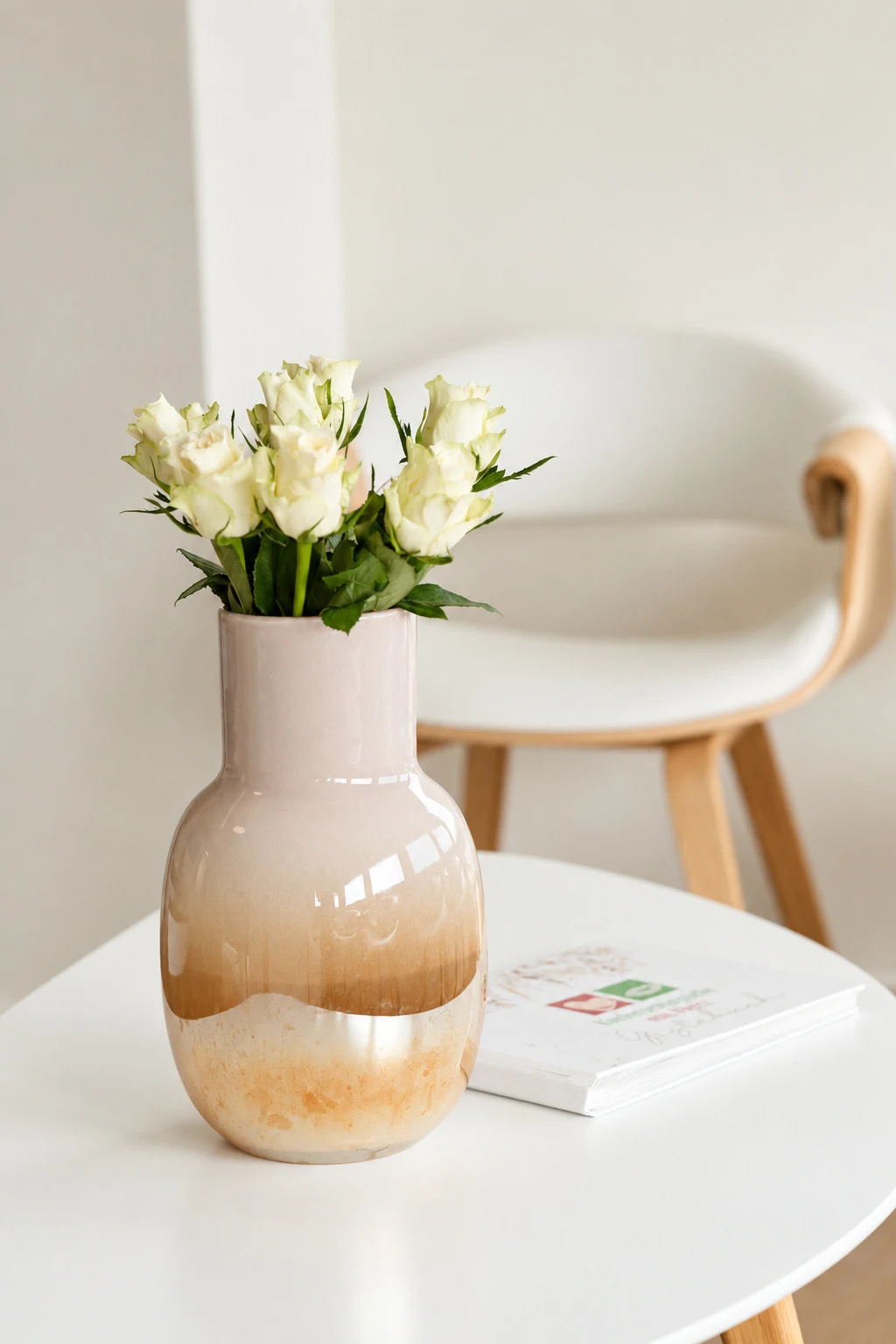Flowers and seating in the waiting room